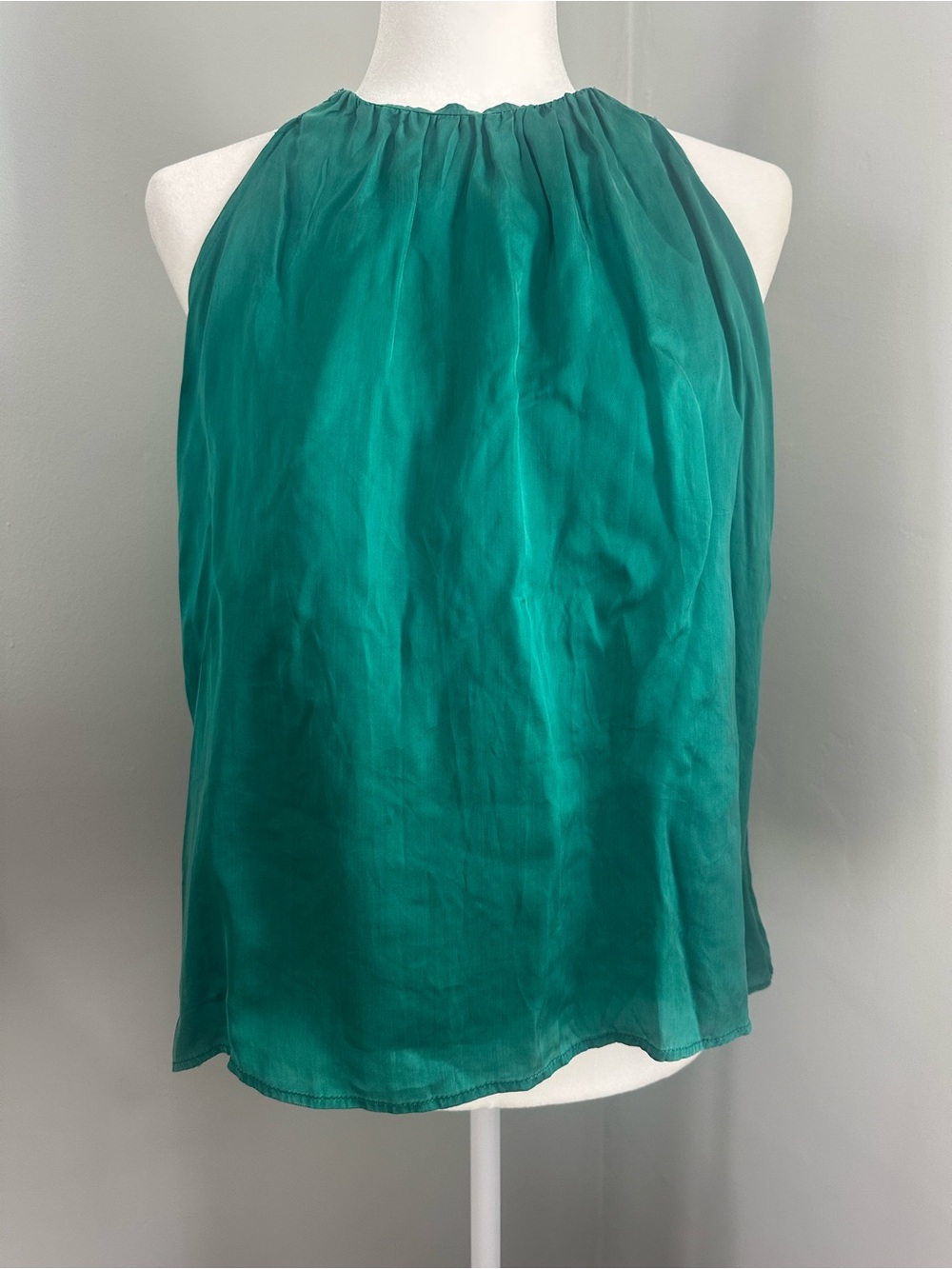 NWT Indigo Sleeveless Blouse, Halter, Lined, Viscose, Slinky, Silky,Deep Palm, S